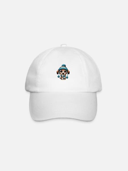 Weihnachtshund - Baseballkappe - Weiß/Weiß
