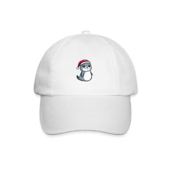 Robbe Tier Weihnachten Niedlich - Baseballkappe - Weiß/Weiß - Vorne