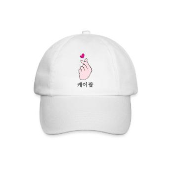 K-Pop Shirt | KPop Hand Symbol Cute Korean Music - Baseballkappe - Weiß/Weiß - Vorne