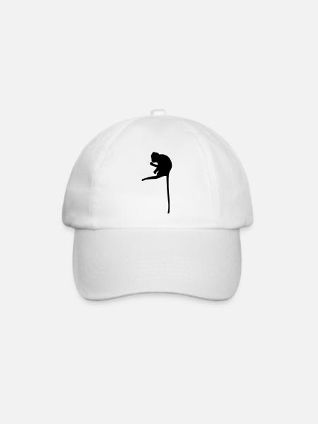 Affe - Baseballkappe - Weiß/Weiß