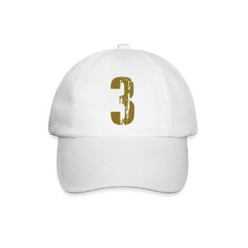 3 - Nummer - Baseballkappe - Weiß/Weiß - Vorne