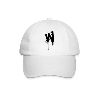 W Graffiti Tropfen Farbklex Spray - Baseballkappe - Weiß/Weiß - Vorne
