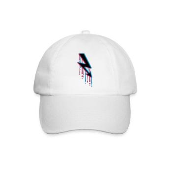 tropfen graffiti 3d elektrisch blitz strom energie - Baseballkappe - Weiß/Weiß - Vorne