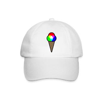 RGB Eis (Rot-Grün-Blau Eiscreme) - Baseballkappe - Weiß/Weiß - Vorne