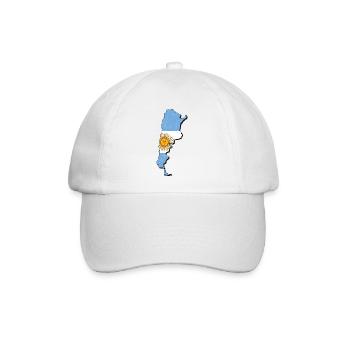 Argentinien Karte mit der argentinischen Wappen - Baseballkappe - Weiß/Weiß - Vorne
