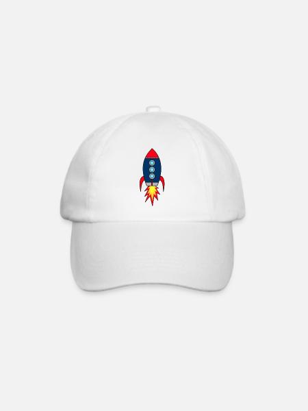 Rocketman * Raketenstart - Baseballkappe - Weiß/Weiß
