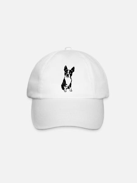 Boston Terrier - Baseballkappe - Weiß/Weiß
