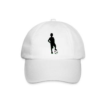 Cool Sport Fußball Ball Sport Kindershirt Fußball - Baseballkappe - Weiß/Weiß - Vorne