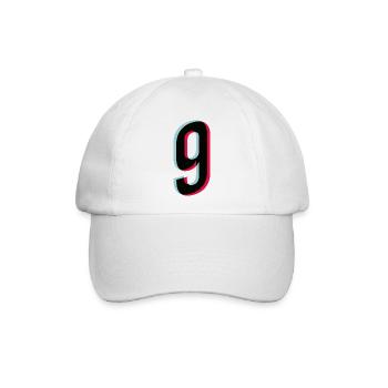 Zahl 9 Ziffer Trikotnummer Tiktok Style dunkel - Baseballkappe - Weiß/Weiß - Vorne