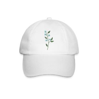 Blume hellblau - Baseballkappe - Weiß/Weiß - Vorne