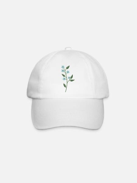 Blume hellblau - Baseballkappe - Weiß/Weiß