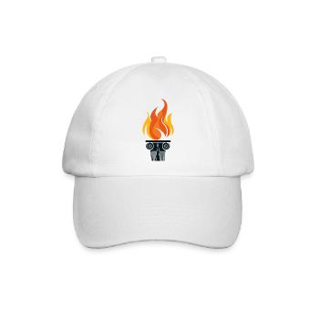 Fackel-Symbol - Baseballkappe - Weiß/Weiß - Vorne