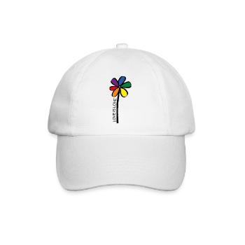 Pride Flower - LGBT Blume - Love is Love - Baseballkappe - Weiß/Weiß - Vorne