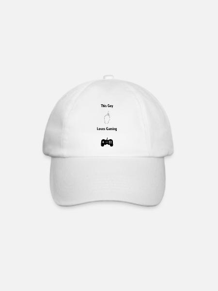 This Guy loves Gaming - Baseballkappe - Weiß/Weiß