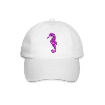 Purple Geometric Seahorse - Baseballkappe - Weiß/Weiß - Vorne