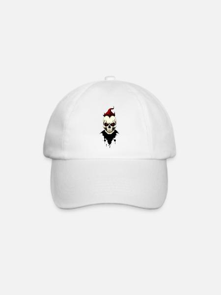 Totenkopf mit roten Augen - Baseballkappe - Weiß/Weiß