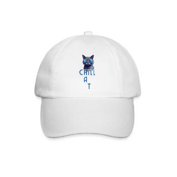 Chill Cat - Baseballkappe - Weiß/Weiß - Vorne