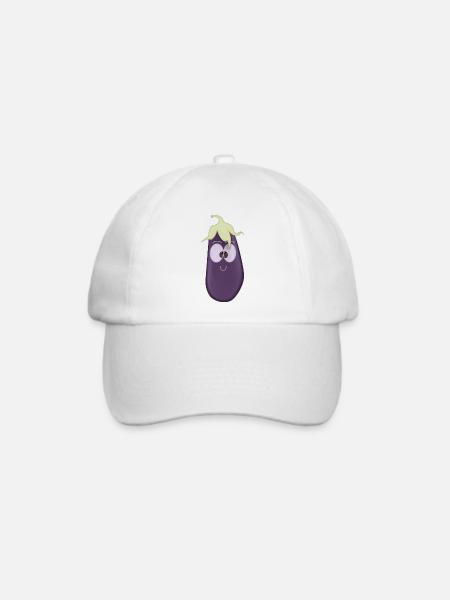 Aubergine - Baseballkappe - Weiß/Weiß