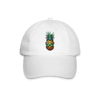 Frucht / Ananas / exotisch / tropisch / Vitamine - Baseballkappe - Weiß/Weiß - Vorne