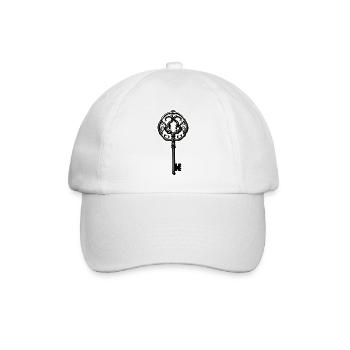 Schlüssel / Schloss / verschlossen / Sicherheit - Baseballkappe - Weiß/Weiß - Vorne
