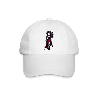 Vampir / Dracula / Blutsauger / Halloween / Mythos - Baseballkappe - Weiß/Weiß - Vorne