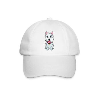 West Highland White Terrier Welpen Kunstdruck - Baseballkappe - Weiß/Weiß - Vorne