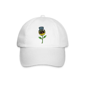 Sonnenblume Sonnenbrille lustige Bilder witzig - Baseballkappe - Weiß/Weiß - Vorne
