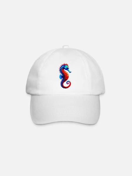 Seepferdchen - Baseballkappe - Weiß/Weiß