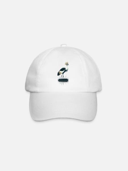 Kronenkranich - Baseballkappe - Weiß/Weiß