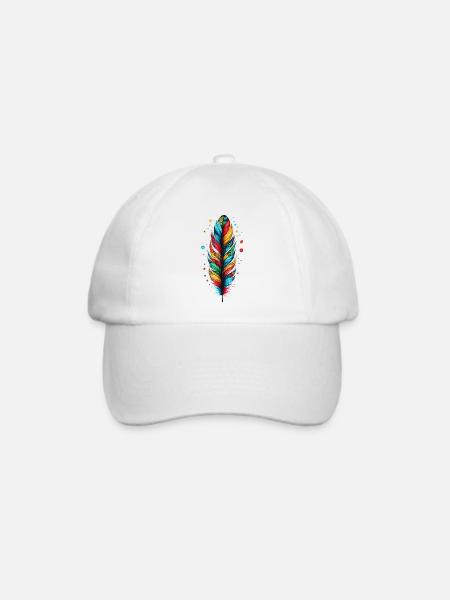 Feder - Baseballkappe - Weiß/Weiß