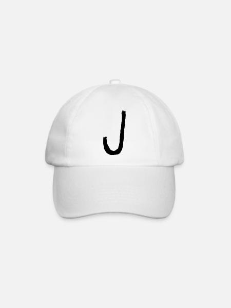 Buchstaben J - Baseballkappe - Weiß/Weiß