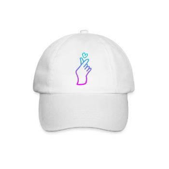 Kpop Handzeichen Herz - Baseballkappe - Weiß/Weiß - Vorne