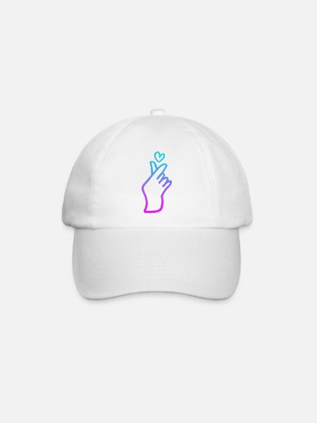 Kpop Handzeichen Herz - Baseballkappe - Weiß/Weiß