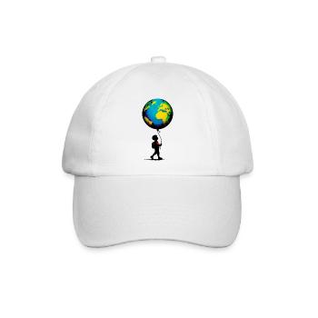 Planet Erde - Baseballkappe - Weiß/Weiß - Vorne