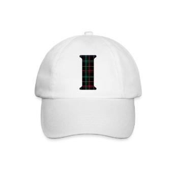 Monogramm i schottischer Tartan - Baseballkappe - Weiß/Weiß - Vorne