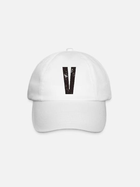 V - Baseballkappe - Weiß/Weiß
