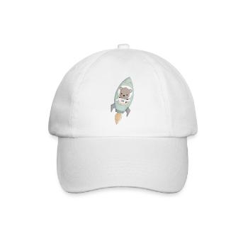 kleiner niedlicher Bär als Astronaut - Baseballkappe - Weiß/Weiß - Vorne