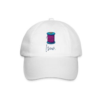 Nähgarn Kunstmotiv - Baseballkappe - Weiß/Weiß - Vorne