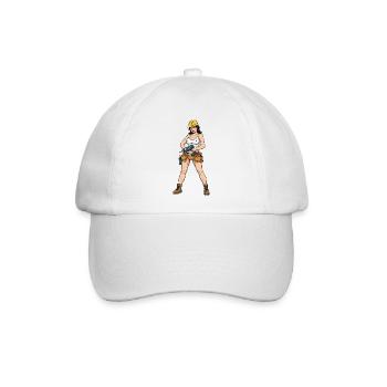 Pin-up-Bauarbeiter - Baseballkappe - Weiß/Weiß - Vorne