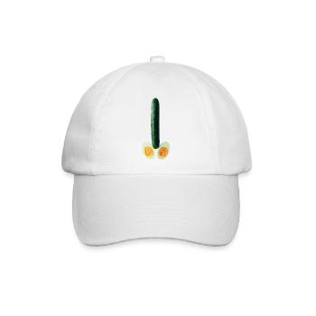 Frische Gurke mit Eierhälften - Baseballkappe - Weiß/Weiß - Vorne