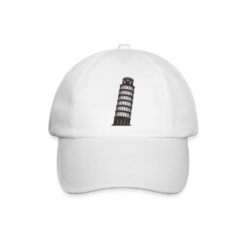 Italienische Turm von Pisa Silhouette - Baseballkappe - Weiß/Weiß - Vorne