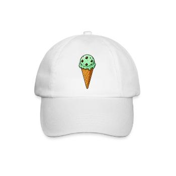 Minz Schoko Eis Kugel - Baseballkappe - Weiß/Weiß - Vorne