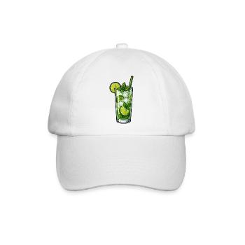 Minze Limette Mojito Illustration - Baseballkappe - Weiß/Weiß - Vorne