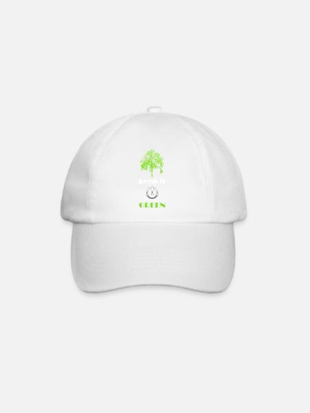Green Power Tree Logo - Baseballkappe - Weiß/Weiß
