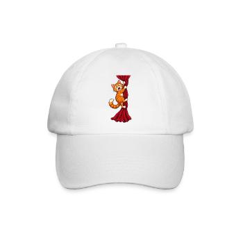 Angsthase klettert über den Vorhang - Baseballkappe - Weiß/Weiß - Vorne