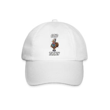 Cold Turkey – Witzige, wörtliche Idiom-Zeichentrickserie - Baseballkappe - Weiß/Weiß - Vorne
