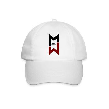"Wish Master" modernes Monogramm-Logo-Design - Baseballkappe - Weiß/Weiß - Vorne
