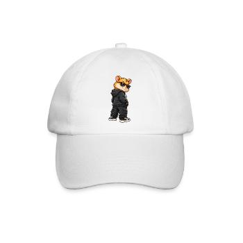 Goldhamster im Streetstyle-Gangster-Look - Baseballkappe - Weiß/Weiß - Vorne