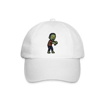 Pixelzombie mit Gelben Augen - Baseballkappe - Weiß/Weiß - Vorne