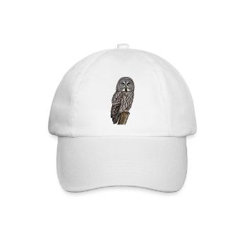 Bartkauz Eule - Baseballkappe - Weiß/Weiß - Vorne